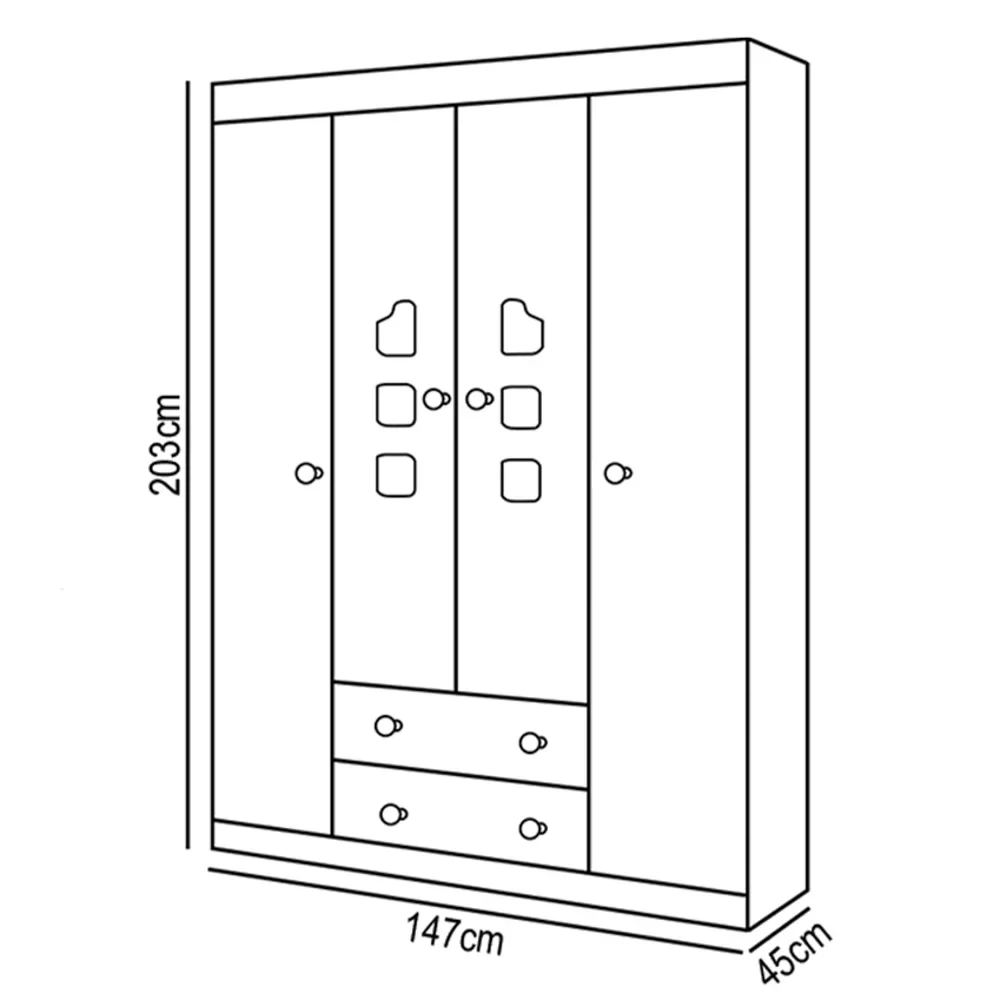 Quarto Infantil 3 Peças com Poltrona Amamentação Cecilia Sintético Branco - Phoenix