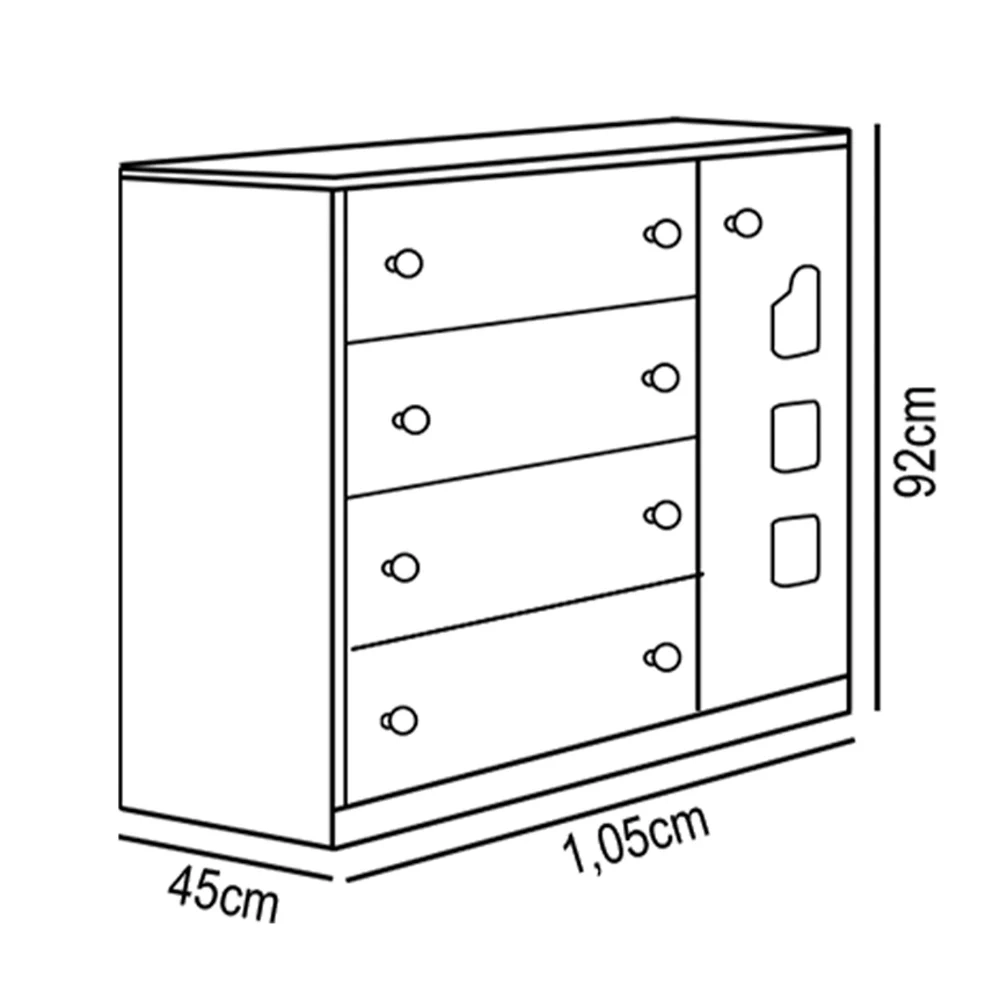 Quarto Infantil 3 Peças Poltrona Amamentação Cecilia Sintético Bege/Branco - Phoenix