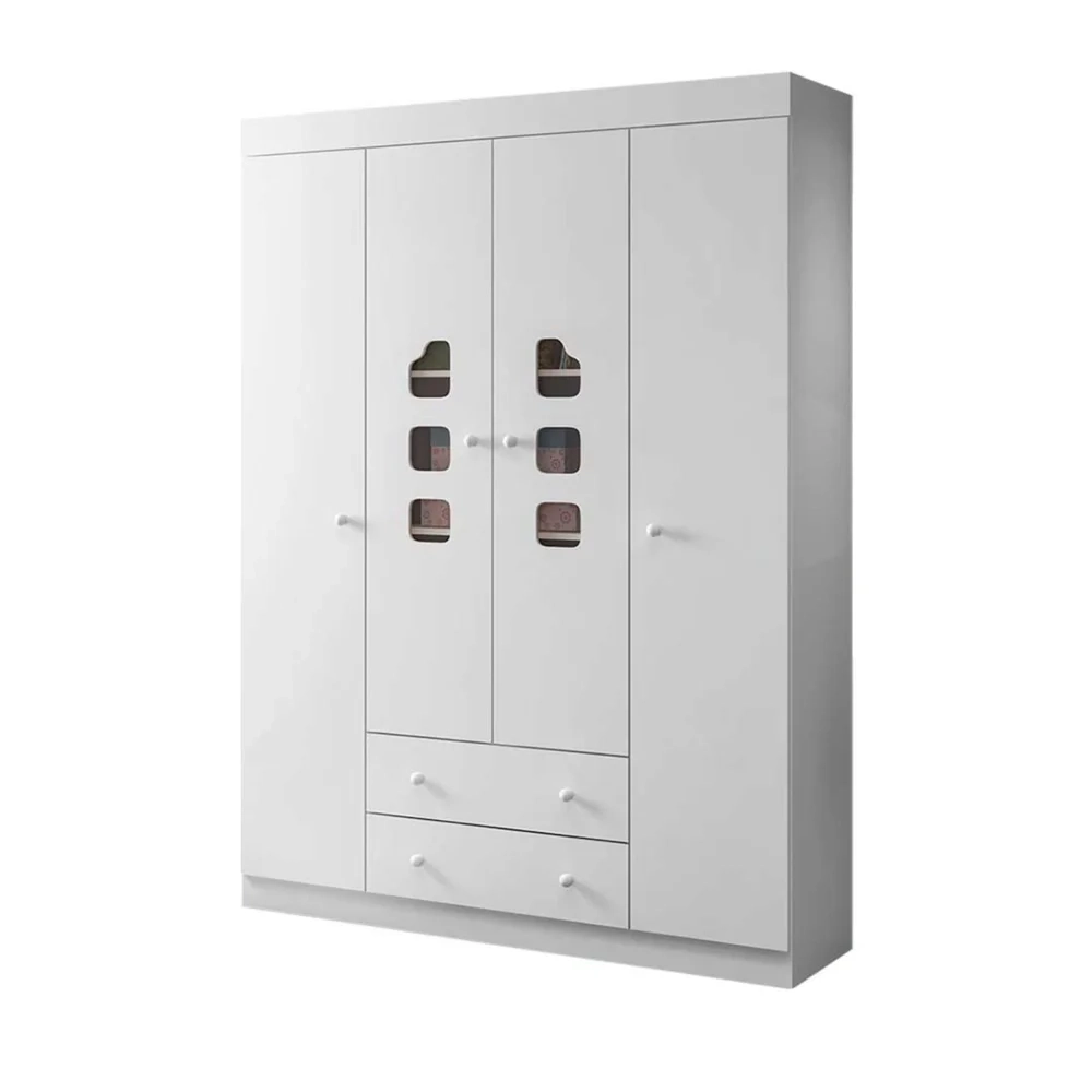 Quarto Infantil 3 Peças Poltrona Amamentação Cecilia Sintético Bege/Branco - Phoenix