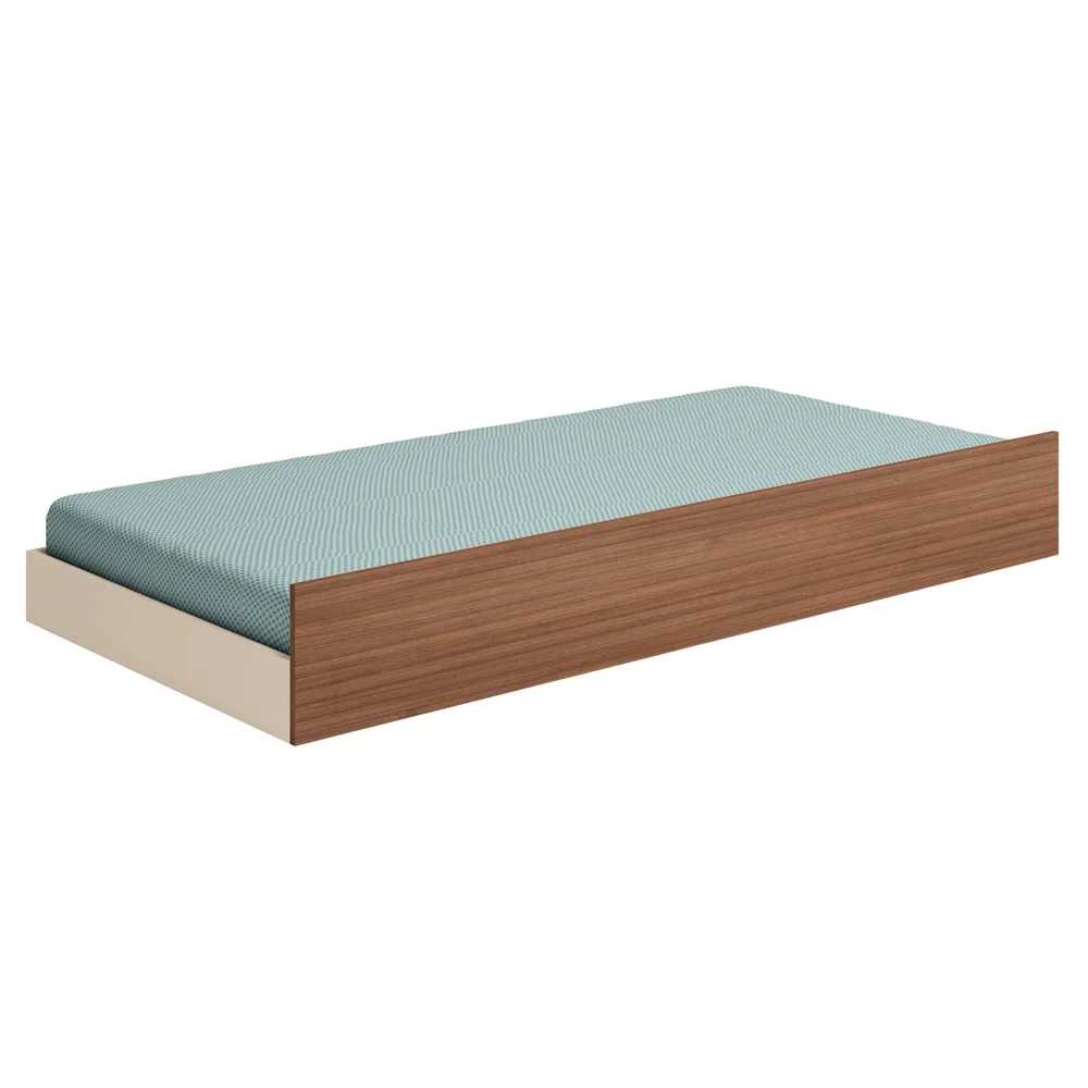 Bicama Solteiro Cama Auxiliar 100% MDP Chiara Off White/Carvalho - Phoenix