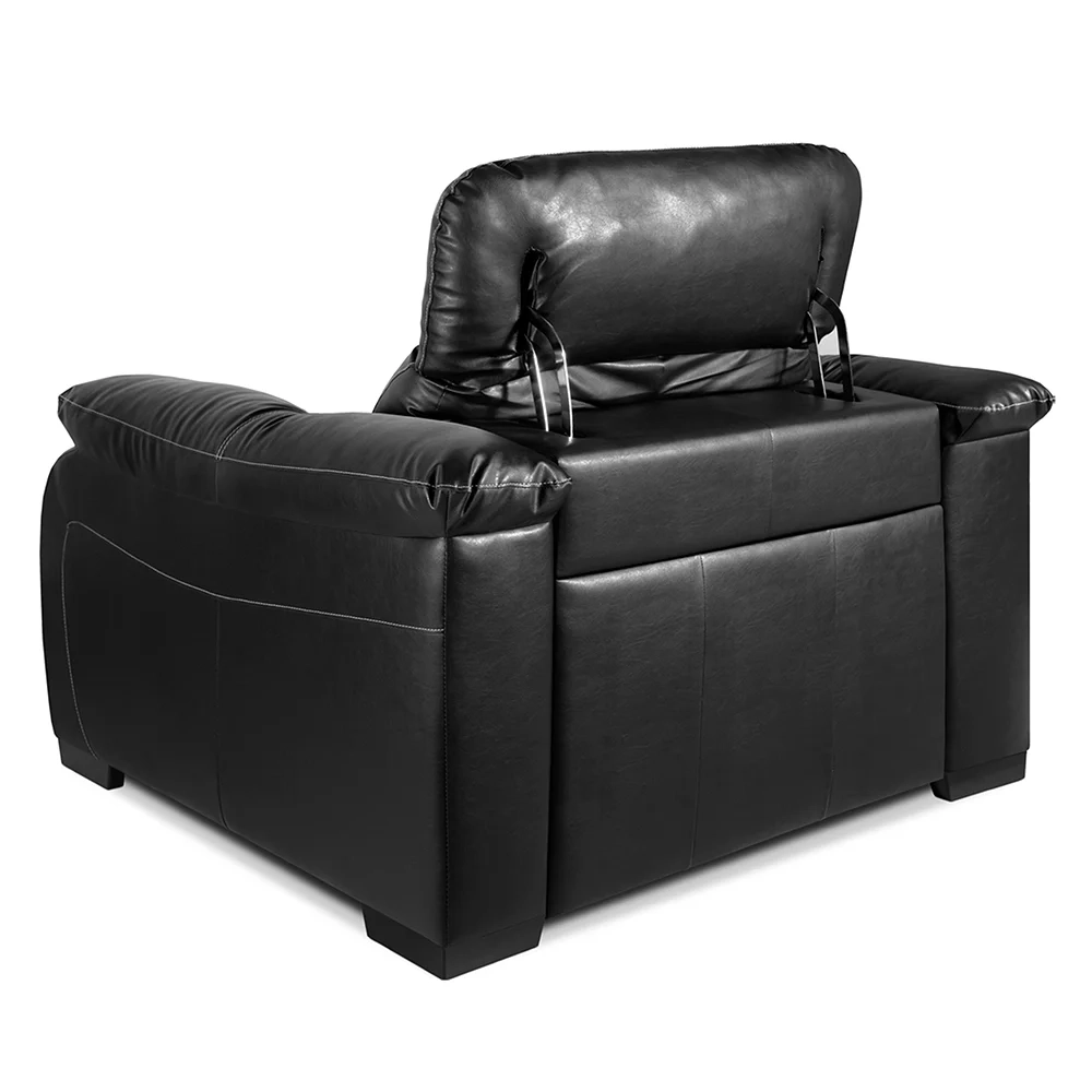 Poltrona Reclinável para Sala de Estar Living Line L07 Couro Preto - Mpozenato