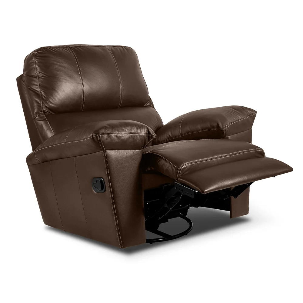 Poltrona do Papai Reclinável Retrátil Félix L07 Couro Marrom Café - Mpozenato