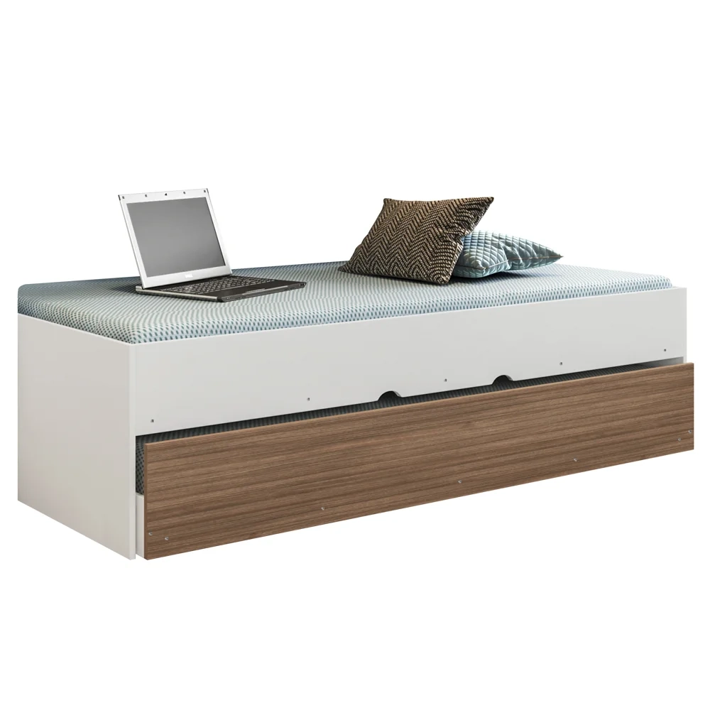 Quarto Infantil Modulado 2 Portas Com Bicama Chiara Carvalho/Branco - Phoenix