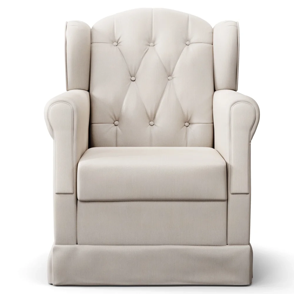 Poltrona de Amamentação Fixa Letícia Suede Bege - Phoenix