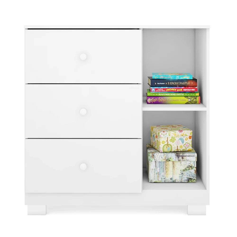 Cômoda Infantil 1 Porta e 3 Gavetas Ane Branco - Phoenix