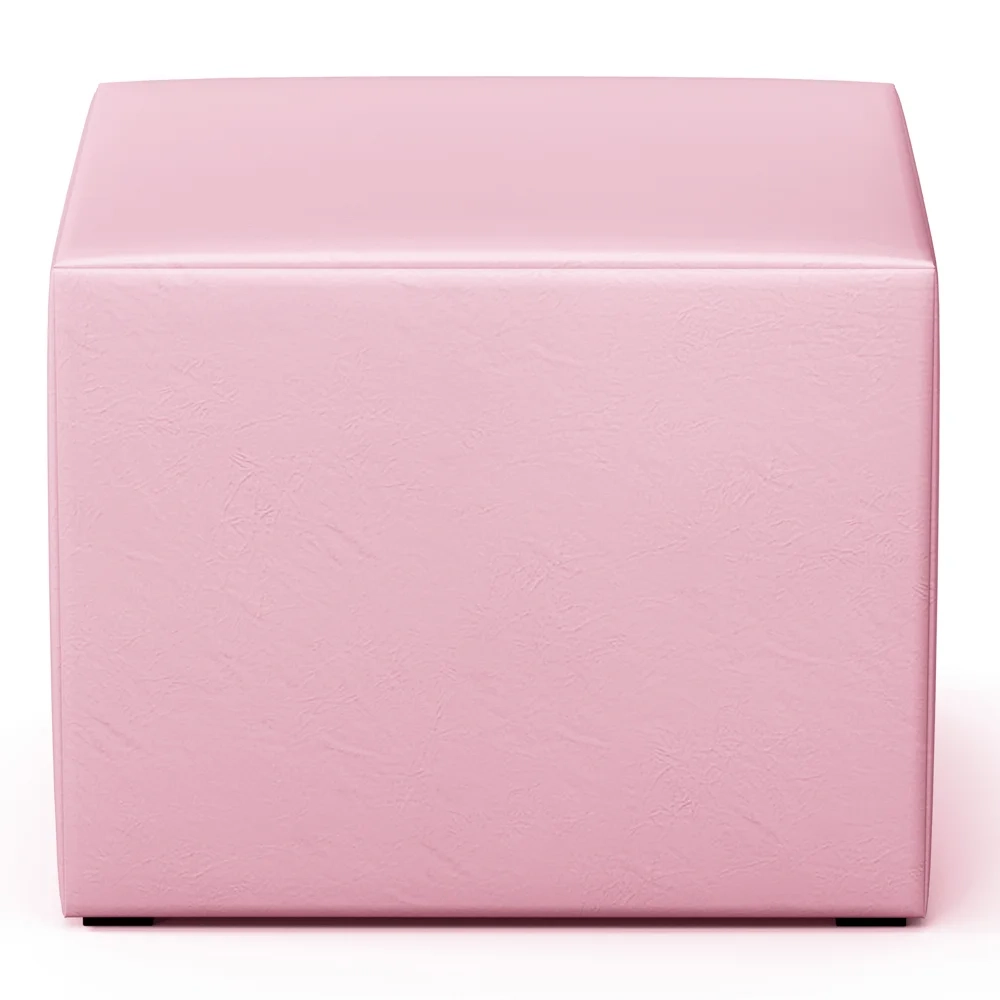 Poltrona de Amamentação Pés Madeira e Puff Letícia Sintético Rosa - Phoenix