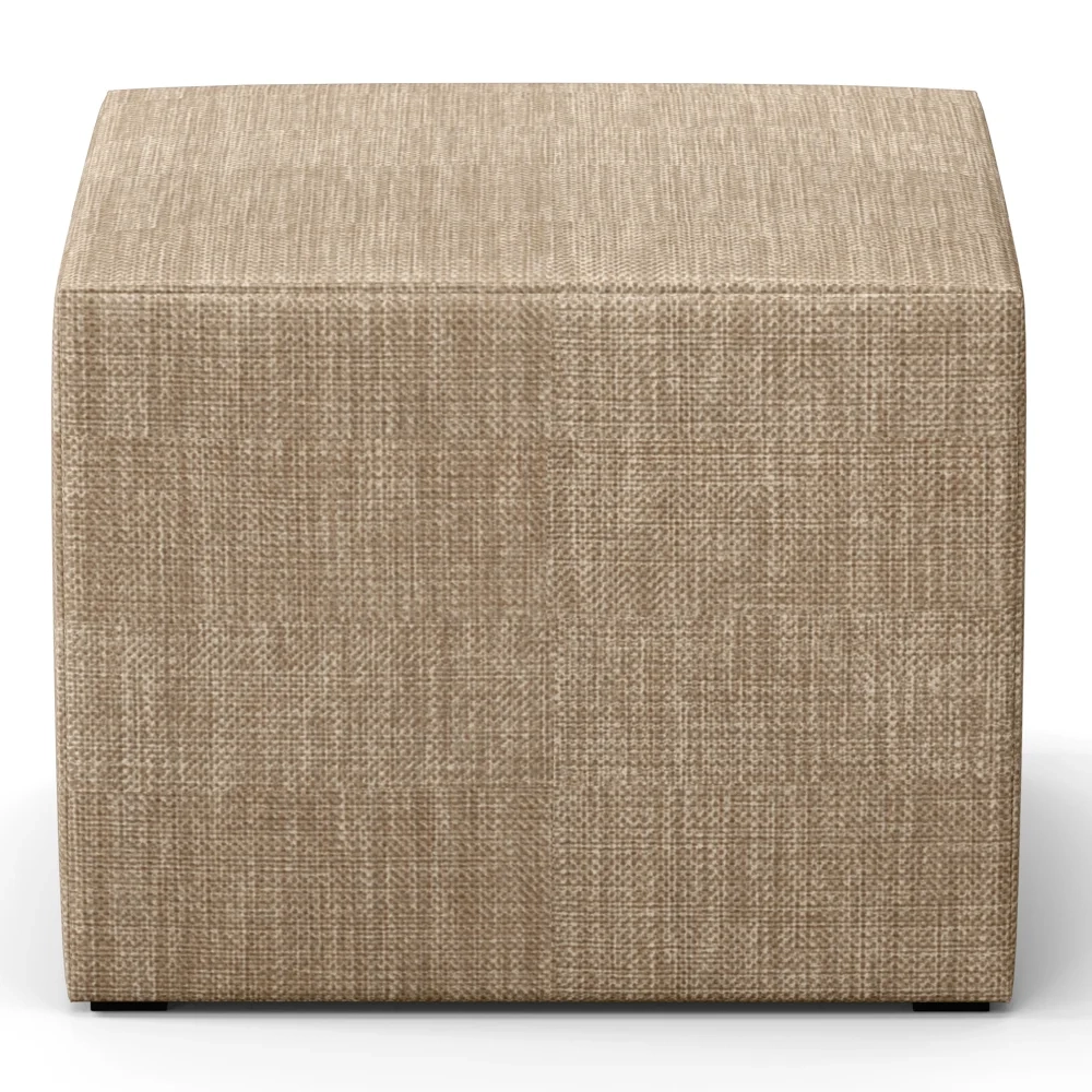 Poltrona de Amamentação Pés Madeira e Puff Letícia Linho Bege Escuro - Phoenix