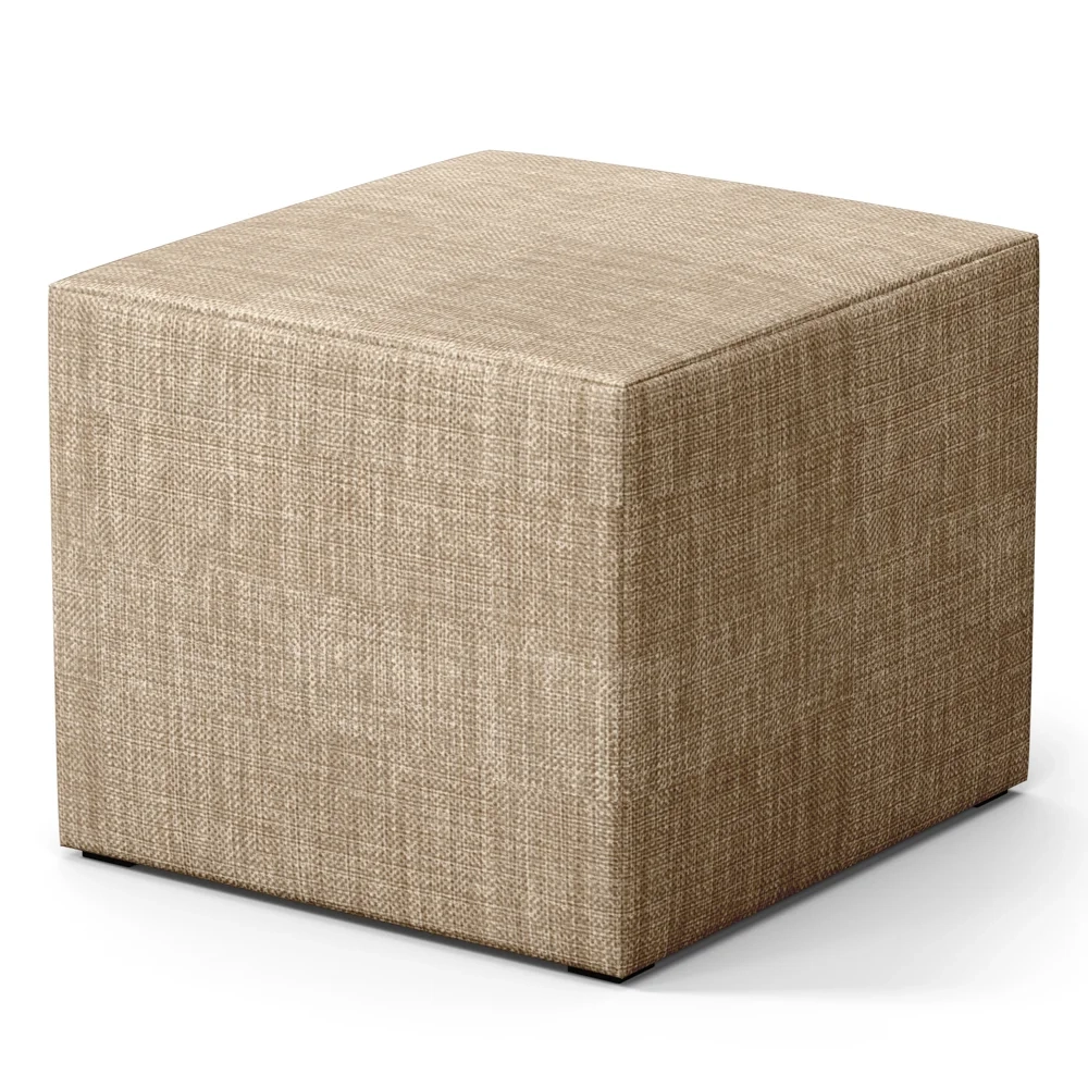 Poltrona de Amamentação Pés Madeira e Puff Letícia Linho Bege Escuro - Phoenix