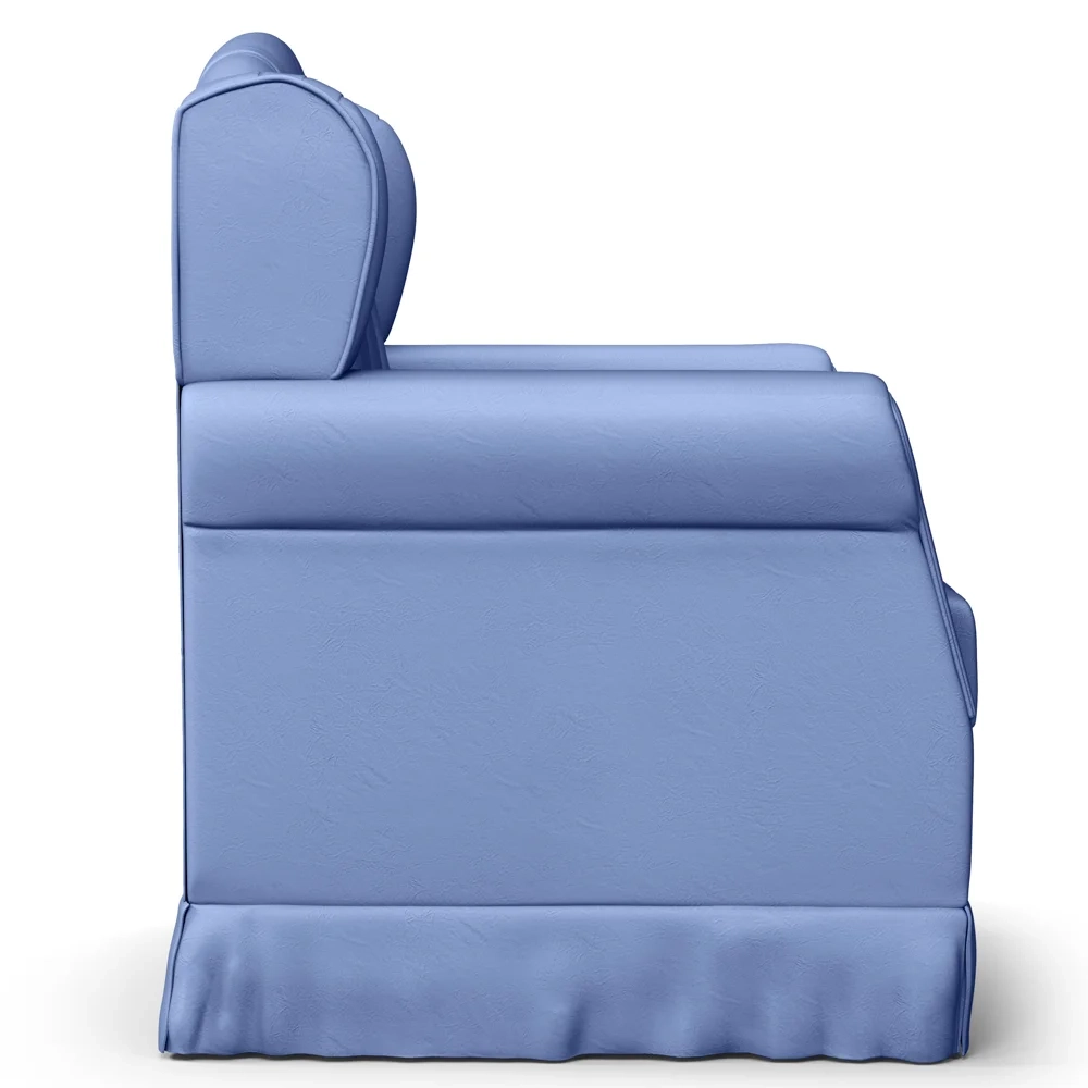 Poltrona de Amamentação Fixa com Puff Letícia Sintético Azul - Phoenix