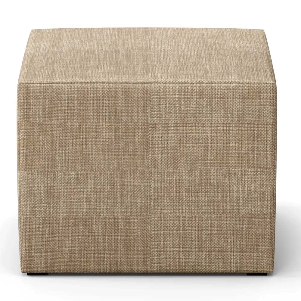 Poltrona de Amamentação Fixa com Puff Letícia Linho Bege Escuro - Phoenix