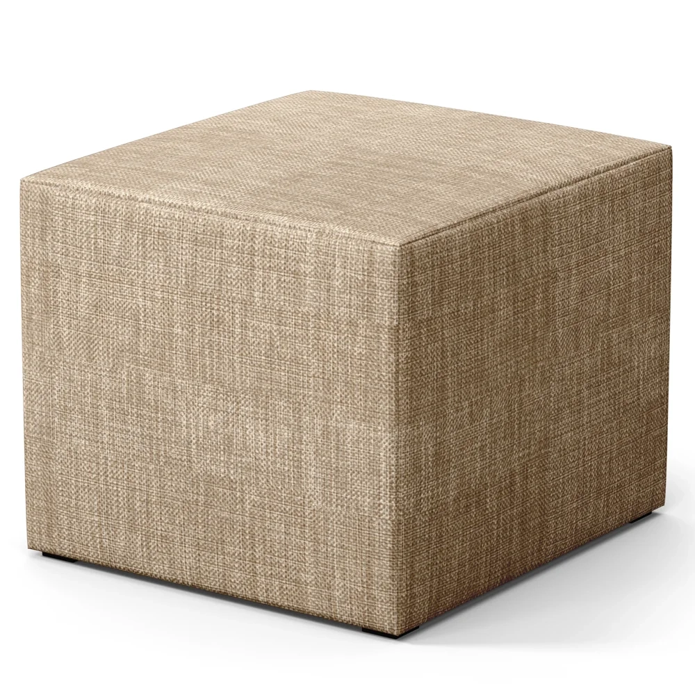 Poltrona de Amamentação Fixa com Puff Letícia Linho Bege Escuro - Phoenix