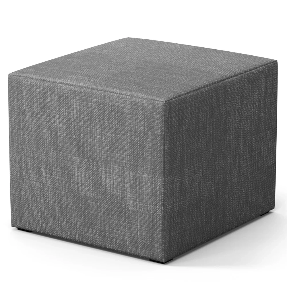 Poltrona de Amamentação Fixa com Puff Letícia Linho Cinza Escuro - Phoenix