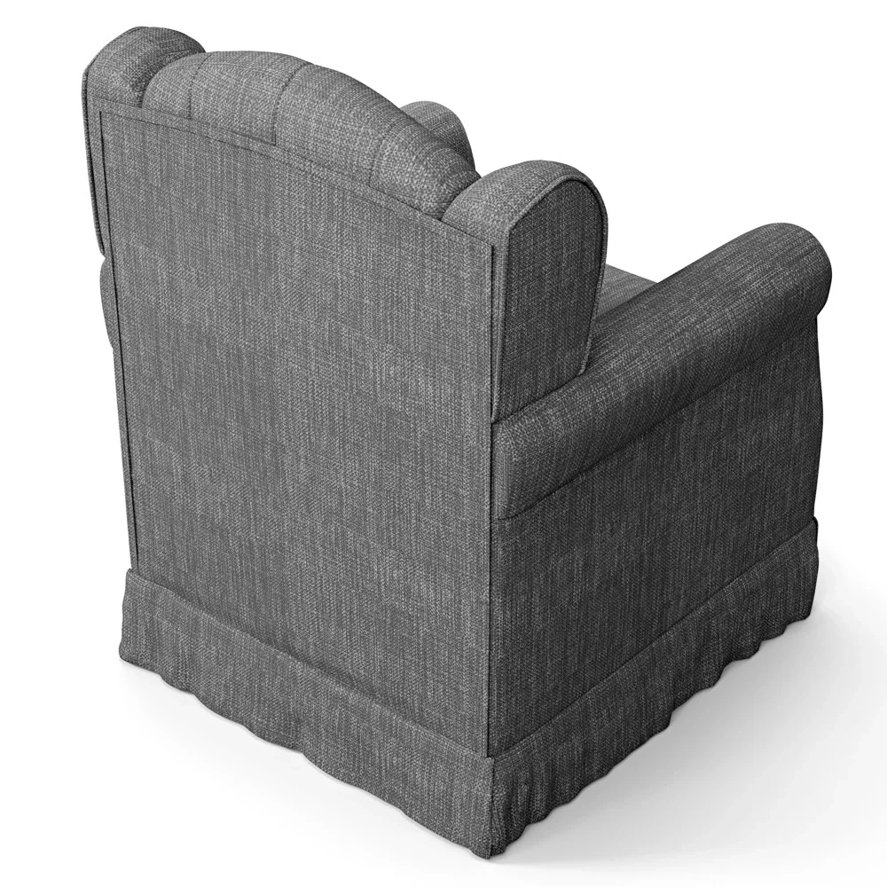 Poltrona de Amamentação Fixa com Puff Letícia Linho Cinza Escuro - Phoenix