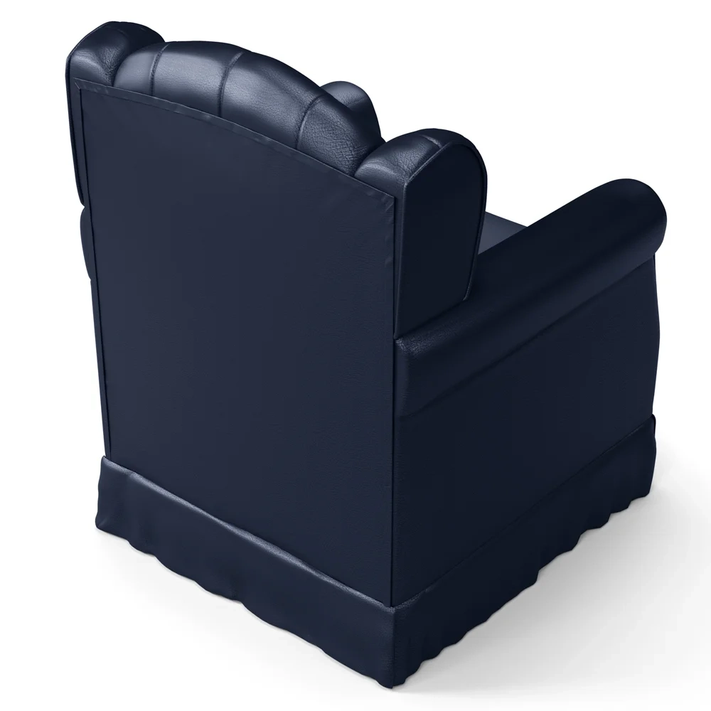 Poltrona de Amamentação Fixa com Puff Letícia Sintético Azul Marinho - Phoenix