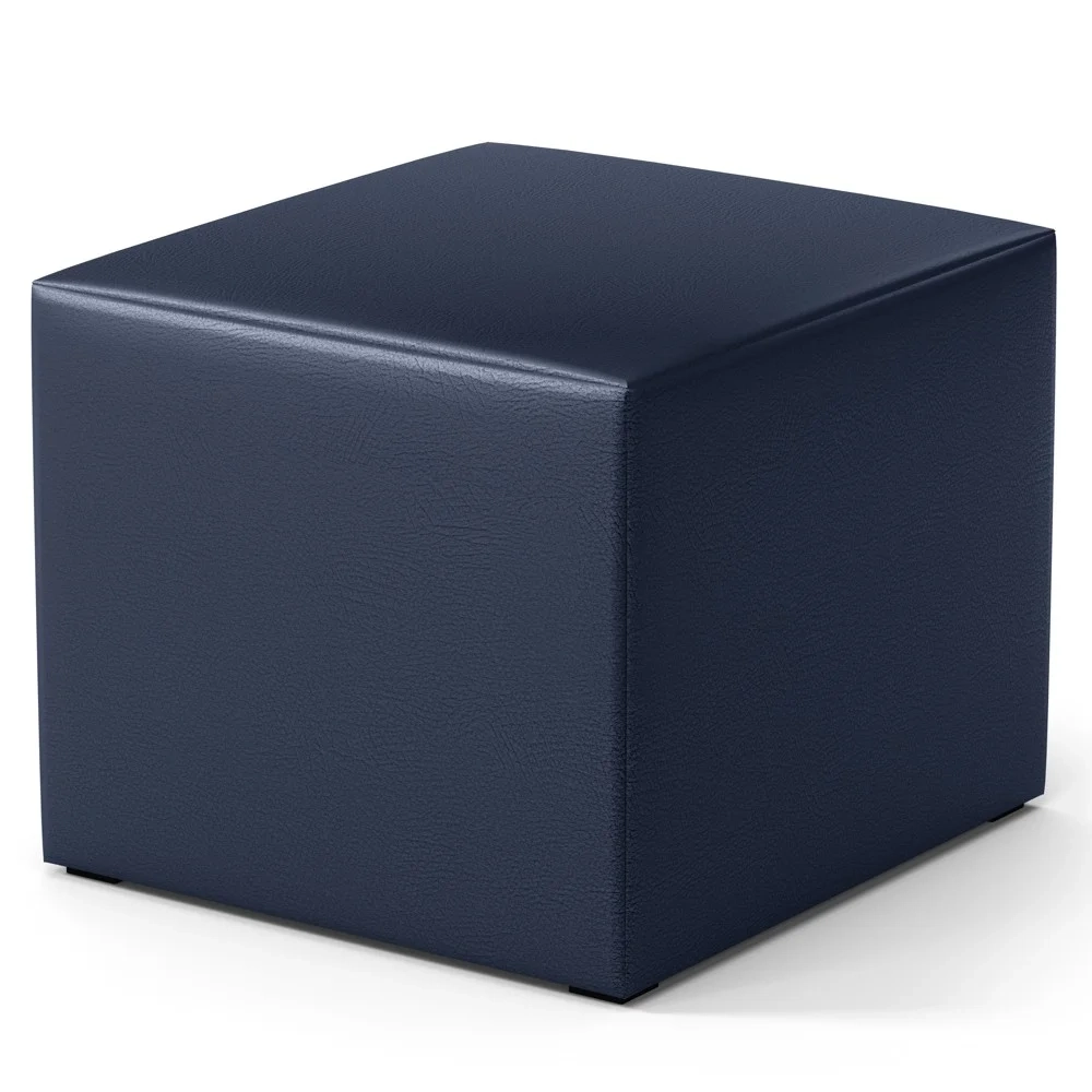 Poltrona de Amamentação Fixa com Puff Letícia Sintético Azul Marinho - Phoenix