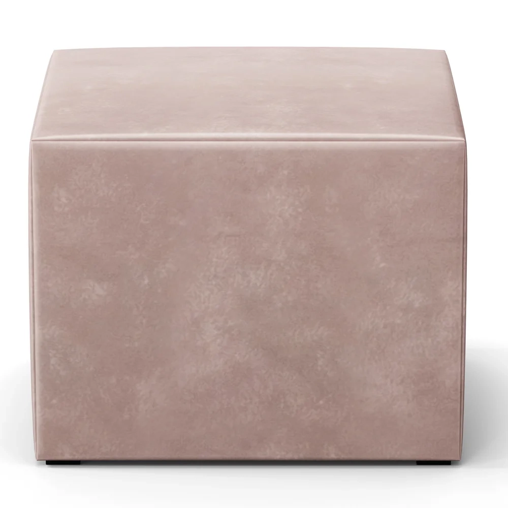 Poltrona de Amamentação Fixa com Puff Letícia Veludo Rosê - Phoenix