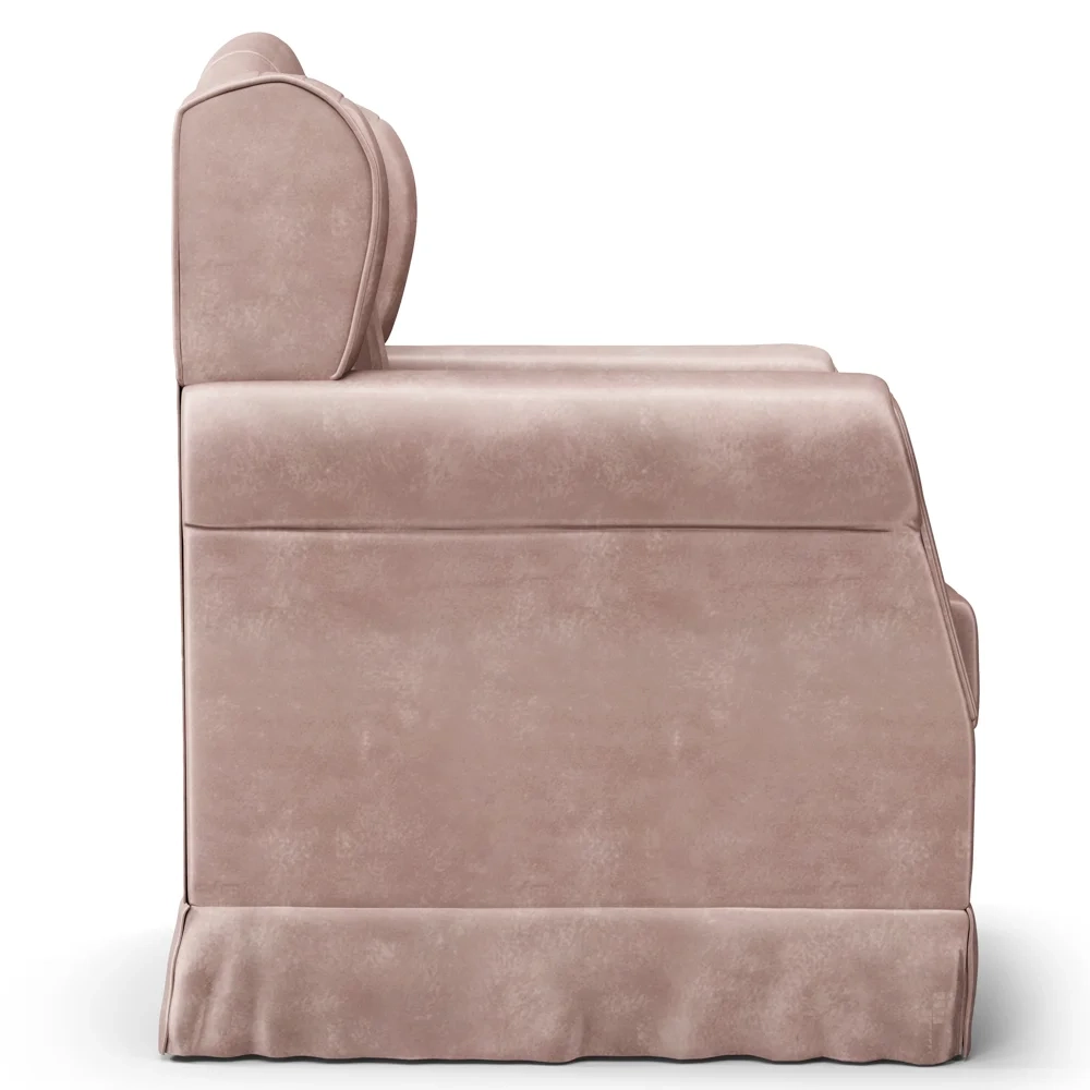 Poltrona de Amamentação Fixa com Puff Letícia Veludo Rosê - Phoenix