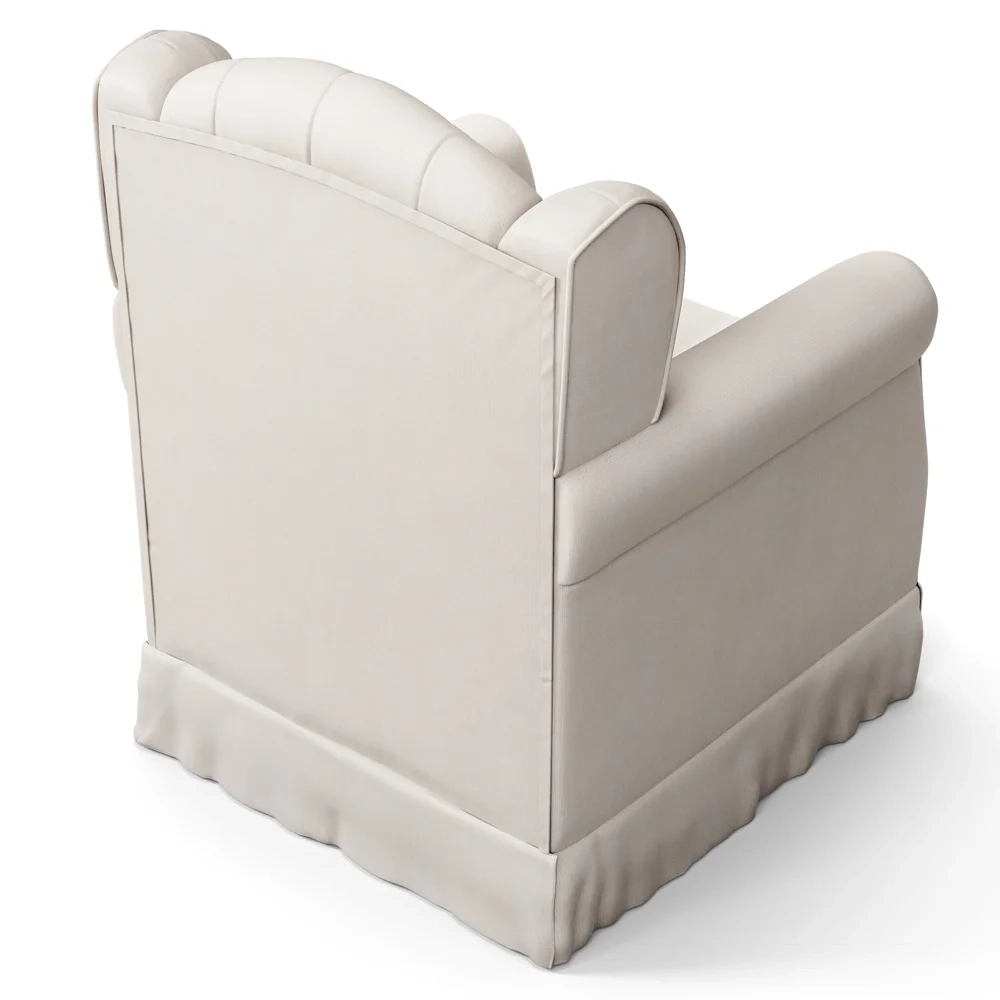 Poltrona de Amamentação Fixa com Puff Letícia Suede Bege - Phoenix