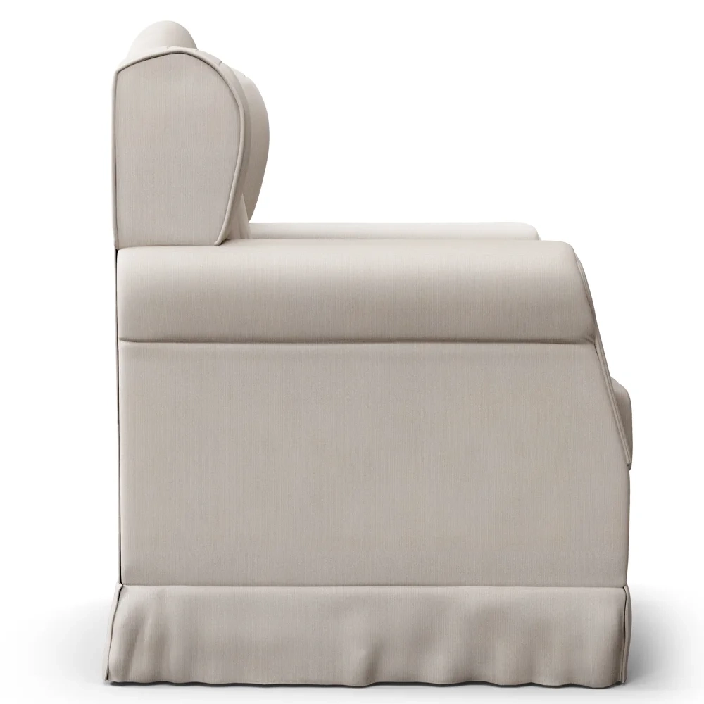 Poltrona de Amamentação Fixa com Puff Letícia Suede Bege - Phoenix