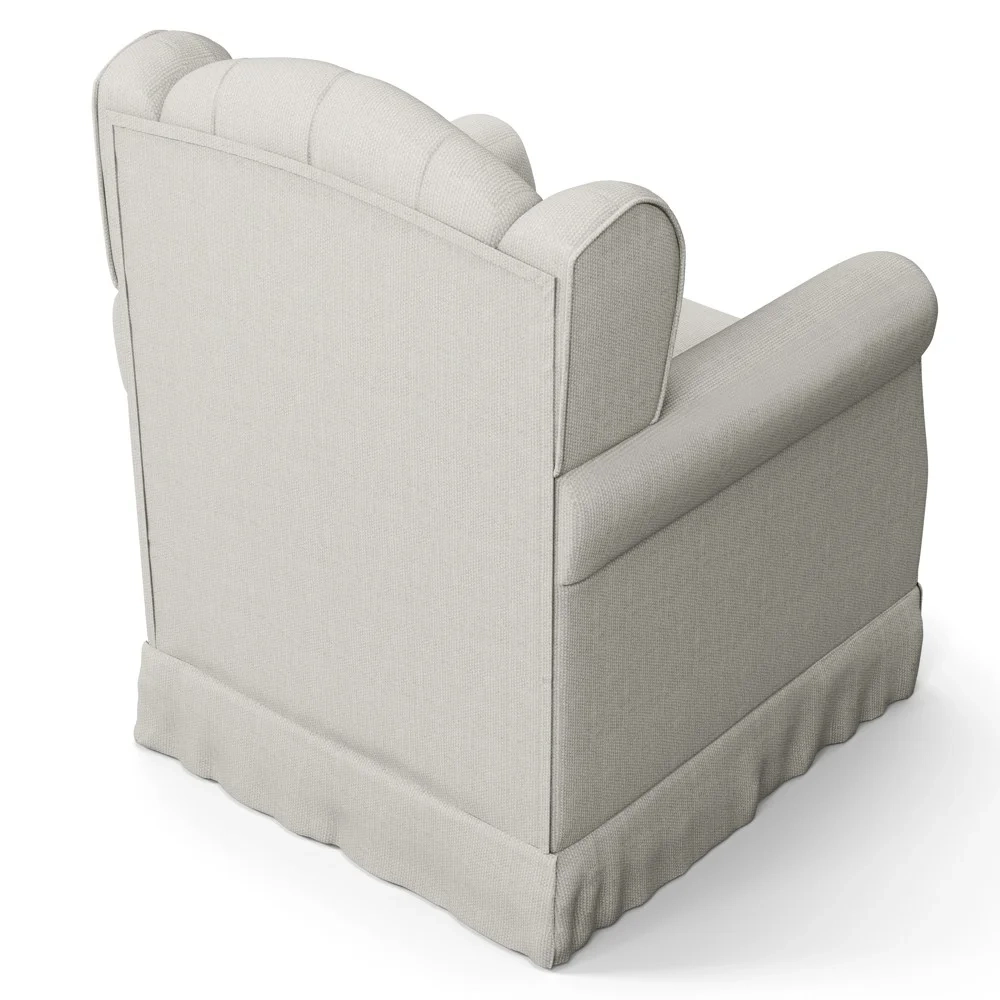 Poltrona de Amamentação Fixa com Puff Letícia Linho Off White - Phoenix