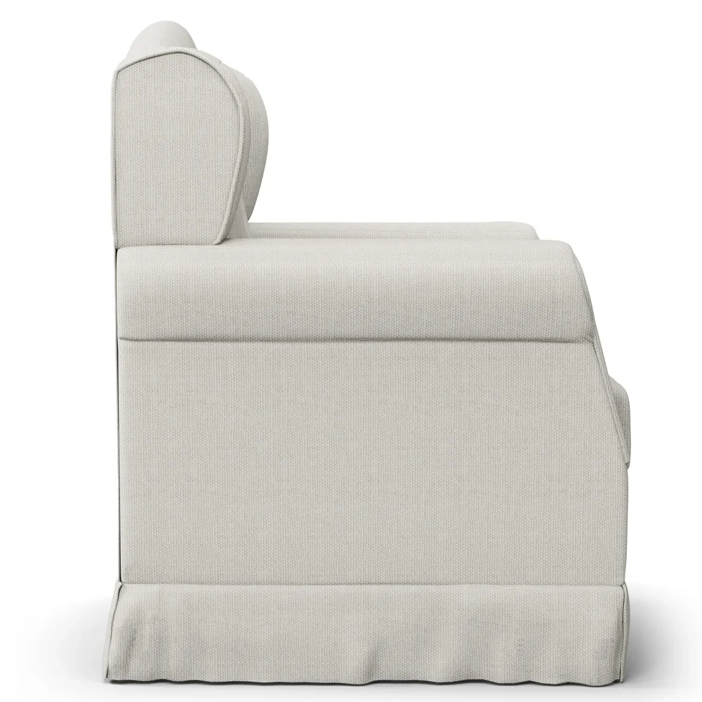 Poltrona de Amamentação Fixa com Puff Letícia Linho Off White - Phoenix