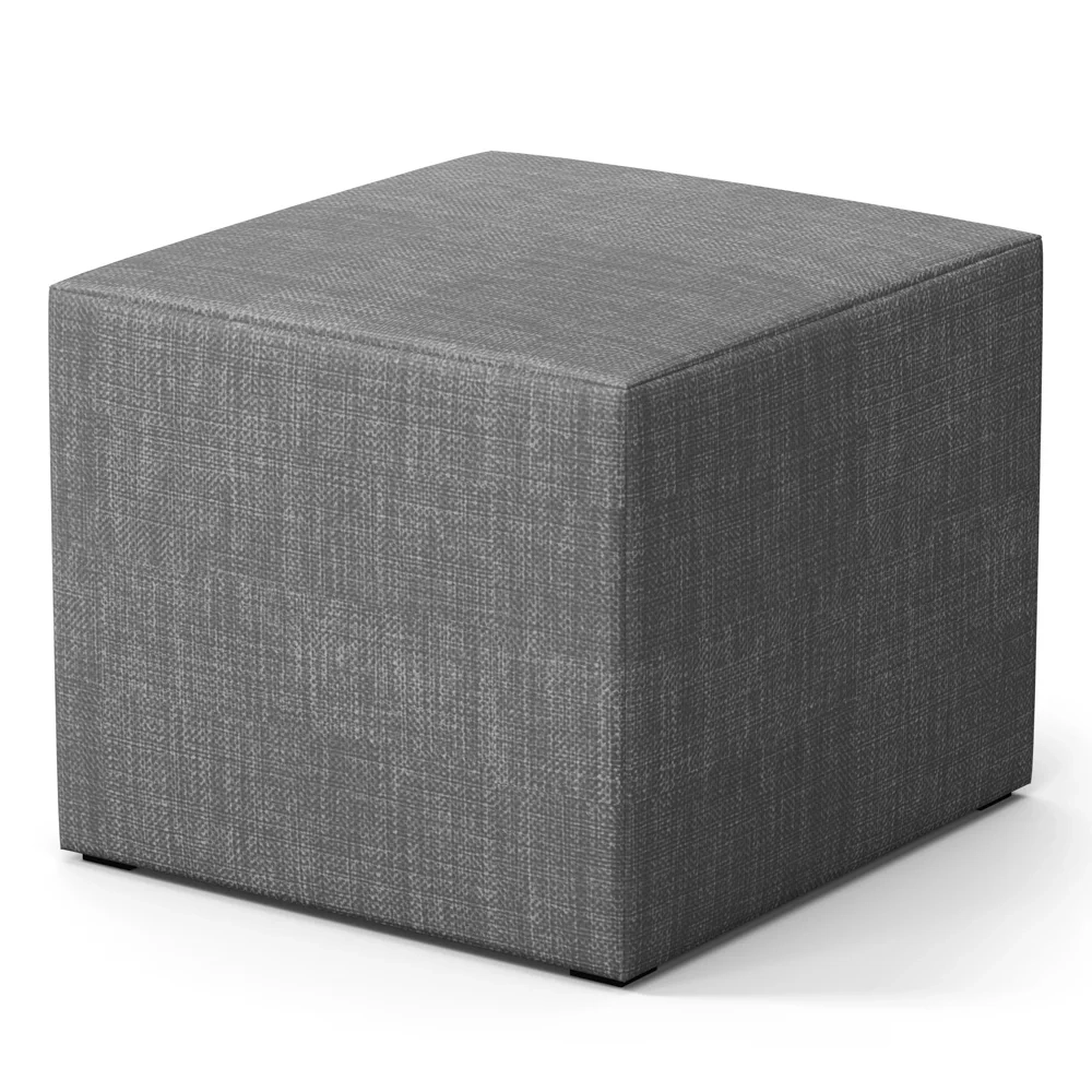 Poltrona de Amamentação Pés Madeira e Puff Letícia Linho Cinza Escuro - Phoenix