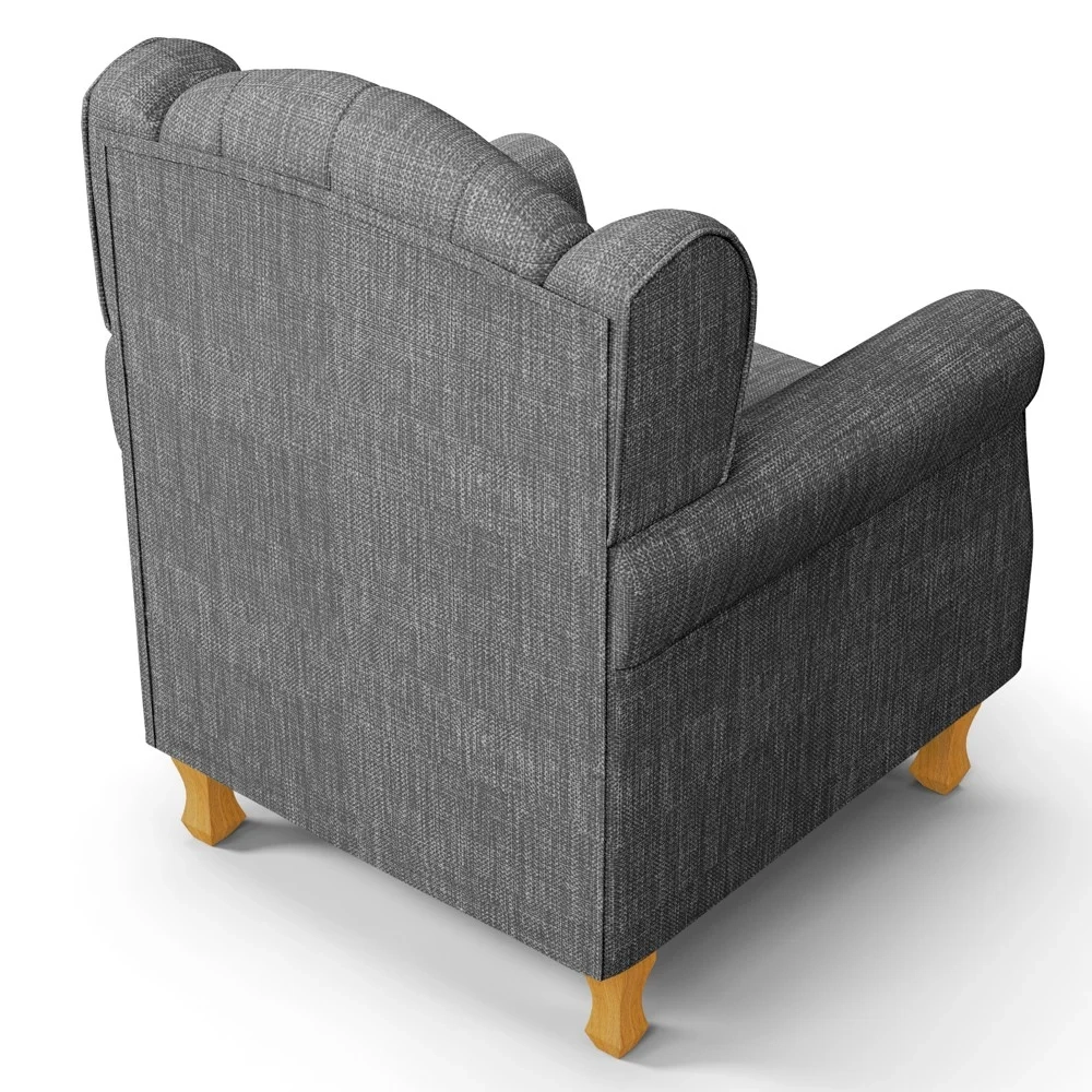 Poltrona de Amamentação com Pés de Madeira Letícia Linho Cinza Escuro - Phoenix