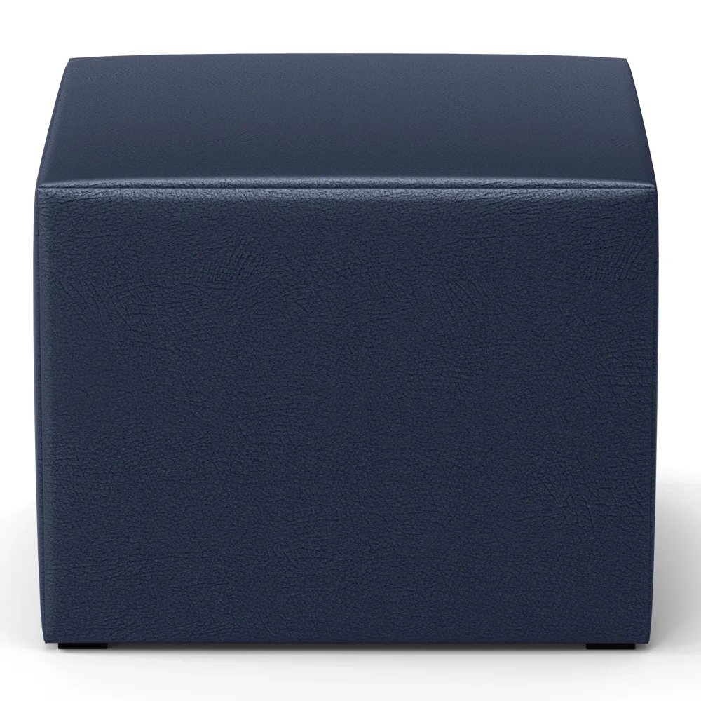 Poltrona de Amamentação Pés Madeira e Puff Letícia Sintético Azul Marinho - Phoenix