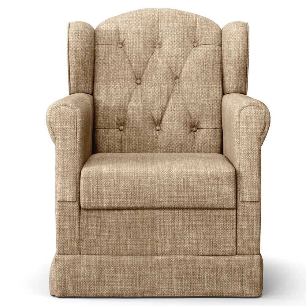 Poltrona de Amamentação Fixa Letícia Linho Bege Escuro - Phoenix