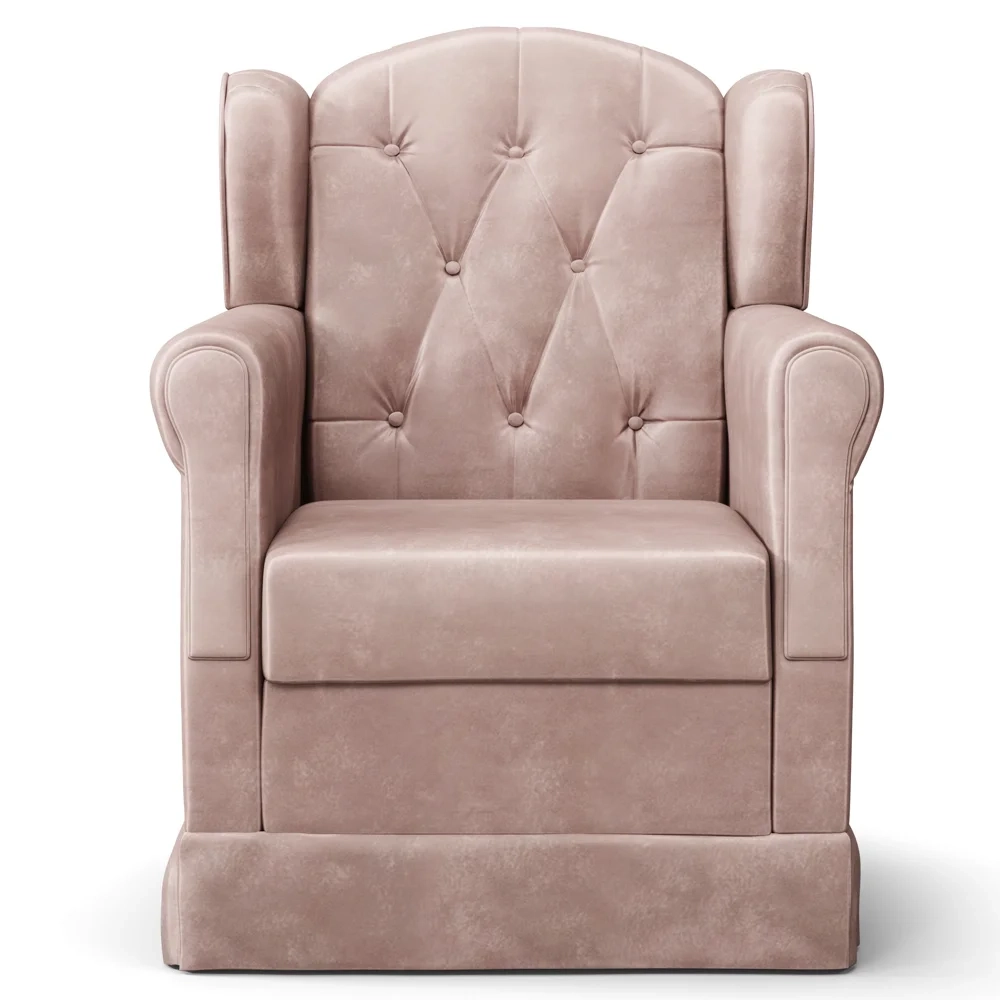 Poltrona de Amamentação Fixa Letícia Veludo Rosê - Phoenix