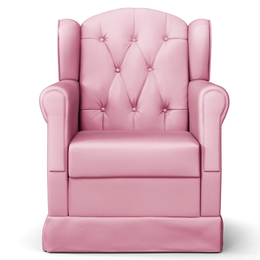 Poltrona de Amamentação Balanço Letícia Sintético Rosa - Phoenix