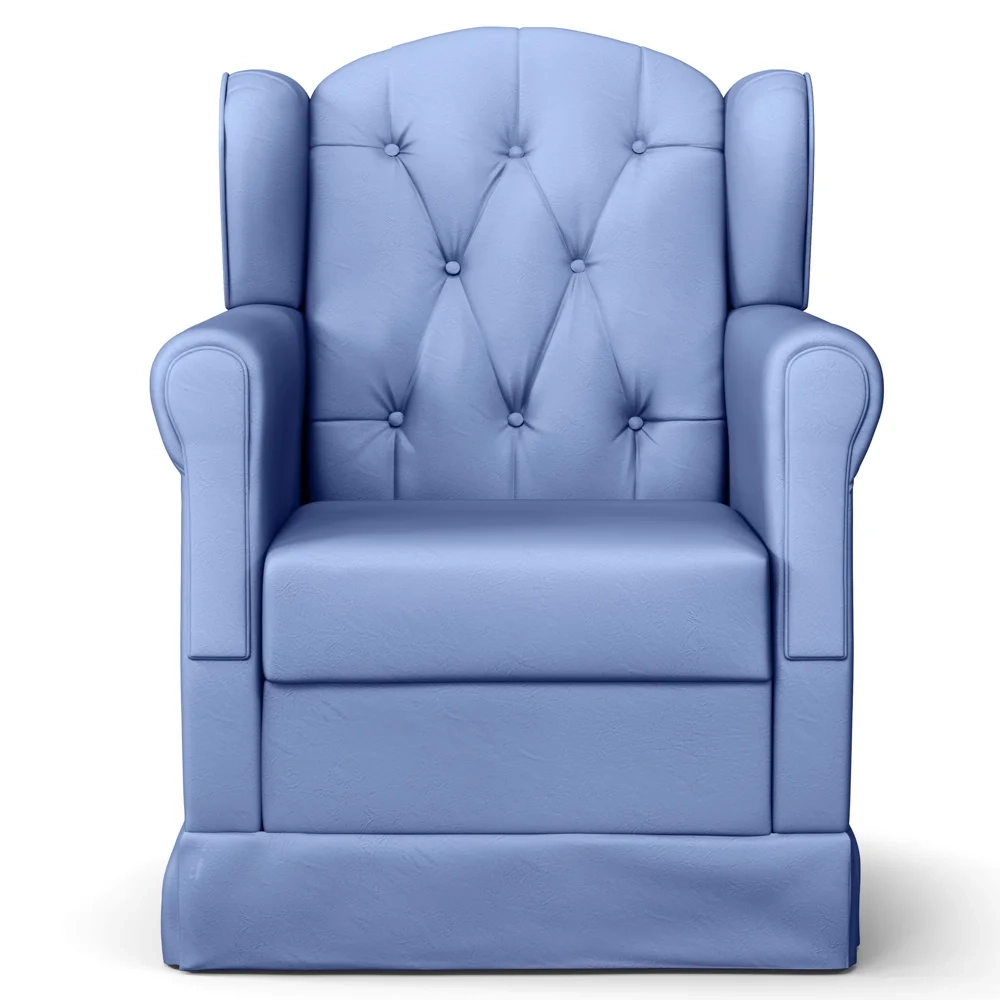 Poltrona de Amamentação Fixa Letícia Sintético Azul - Phoenix