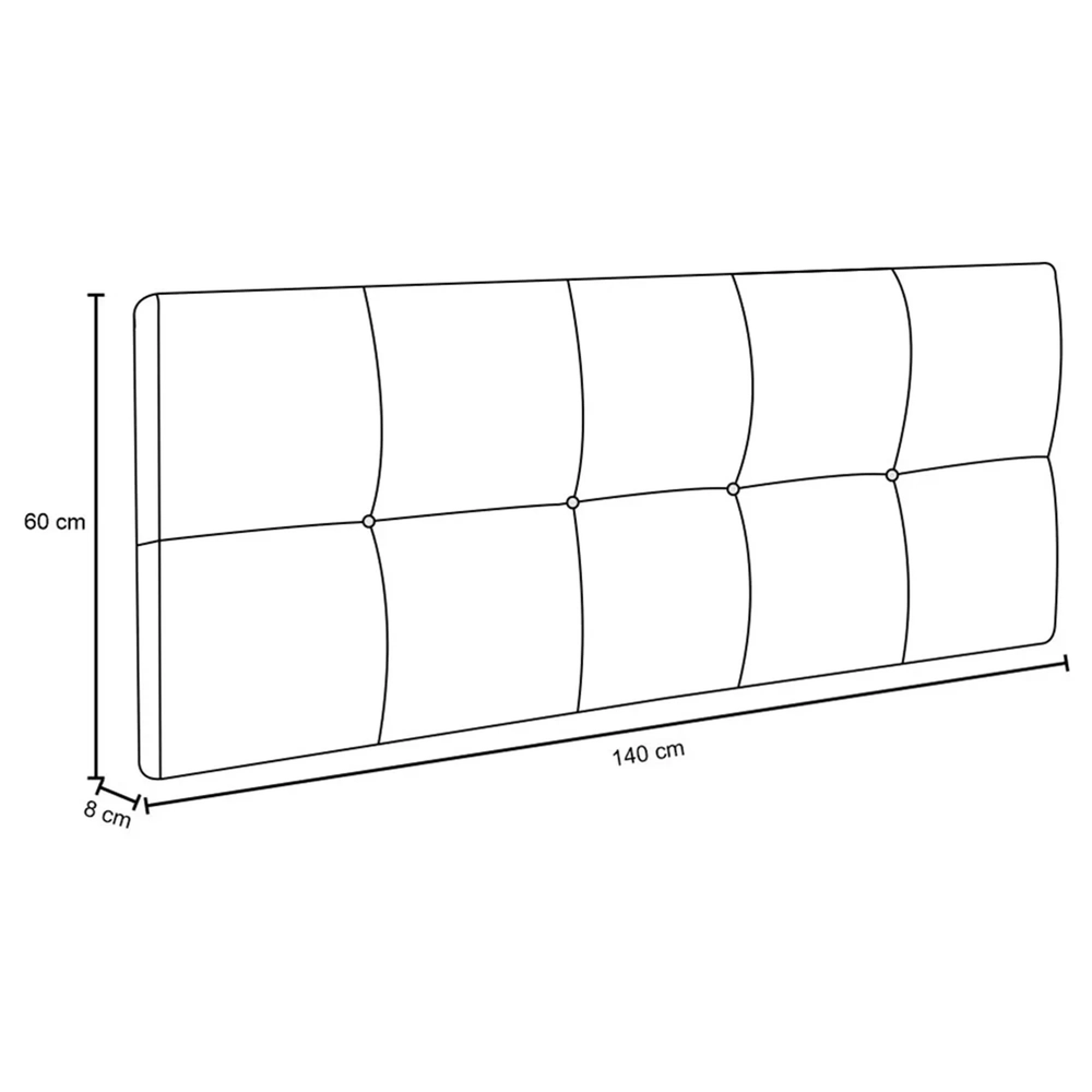 Cabeceira Casal Painel Para Cama Box 140cm Tina I01 Suede Grafite - Mpozenato
