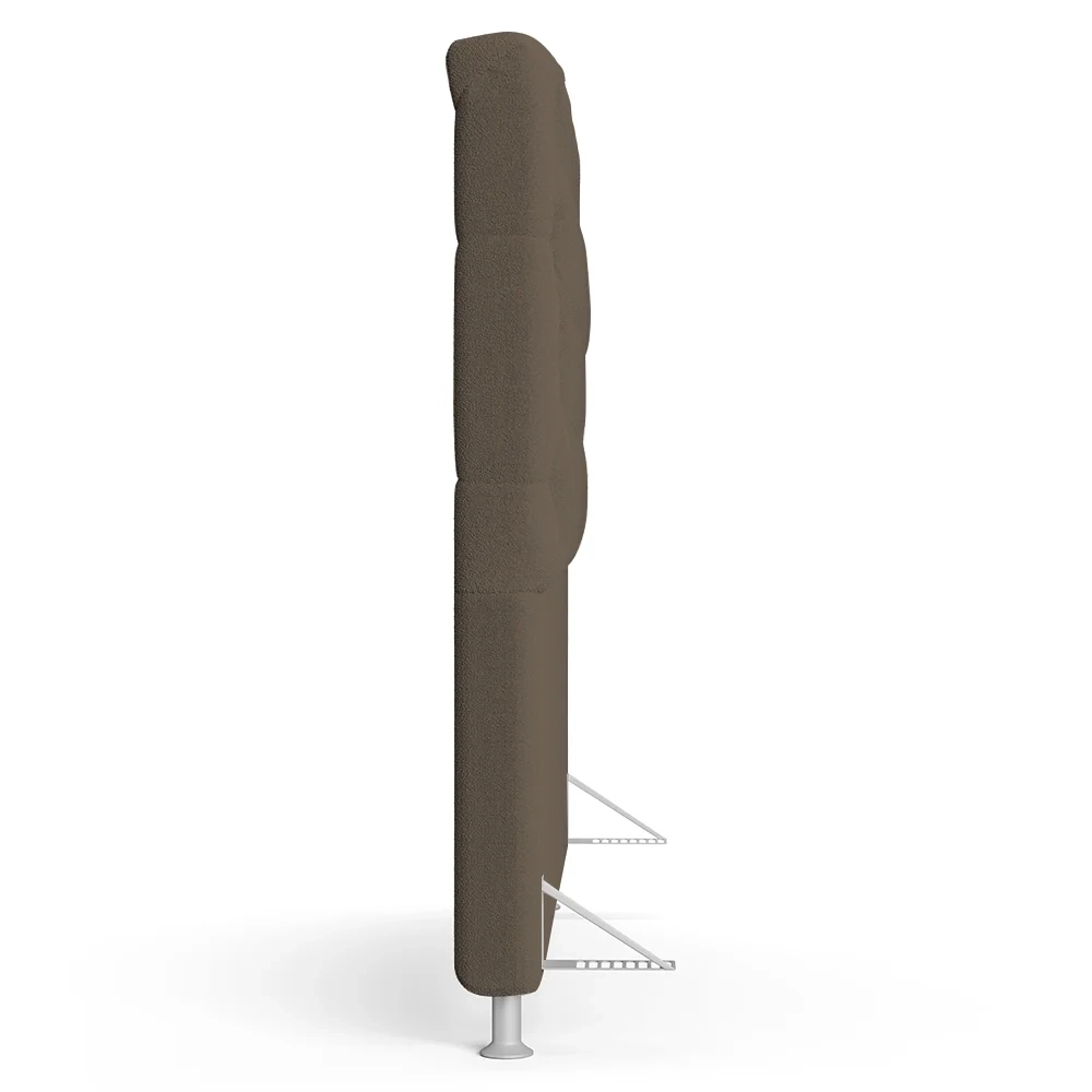 Cabeceira Casal Queen 160cm Cristal Boucle Marrom e 2 Mesas Laterais Plaza LC1 Preto - Mpozenato