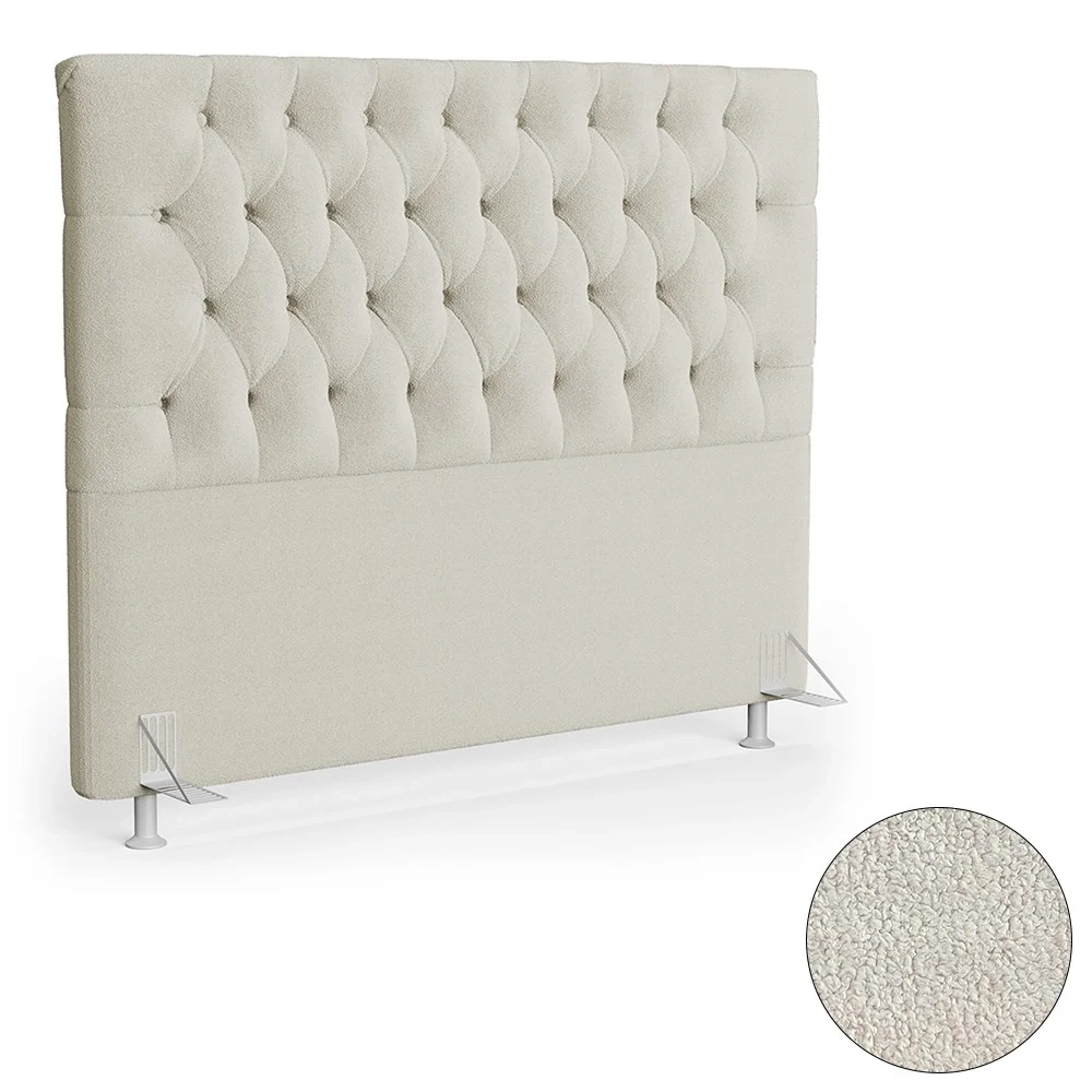 Cabeceira Casal King Cama Box 195cm Cristal C16 Boucle Bege - Mpozenato