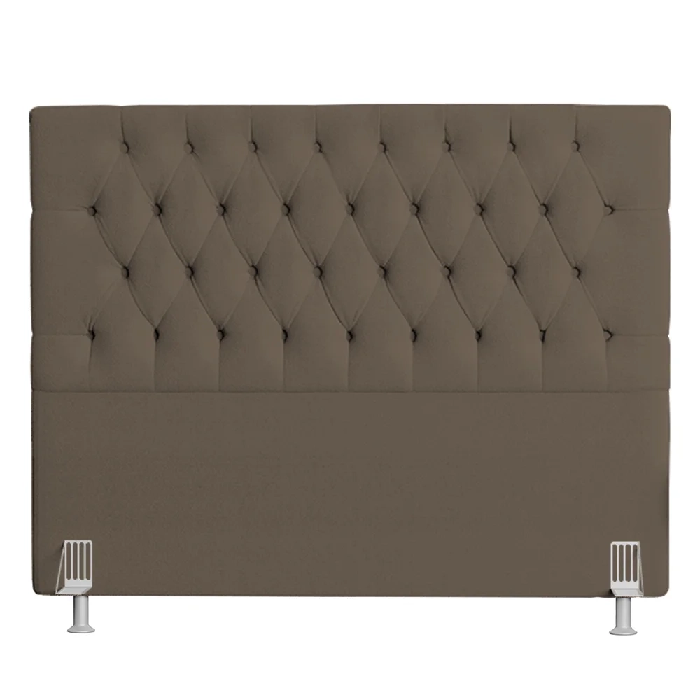 Cabeceira Casal King Cama Box 195cm Cristal C16 Boucle Marrom - Mpozenato