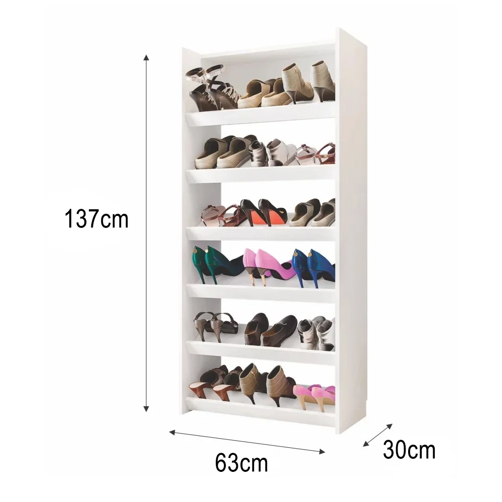 Sapateira Vertical Armário Multiuso Brunet L03 Branco - Mpozenato