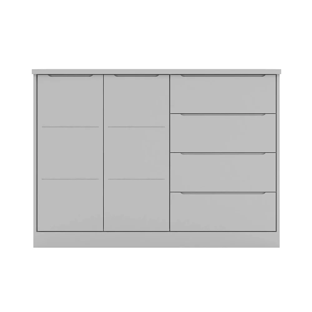 Jogo de Quarto Infantil Guarda Roupa e Cômoda Pérola Cinza - Phoenix