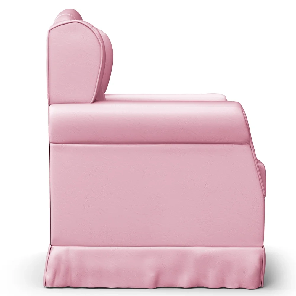 Poltrona de Amamentação Fixa com Puff Letícia Sintético Rosa - Phoenix