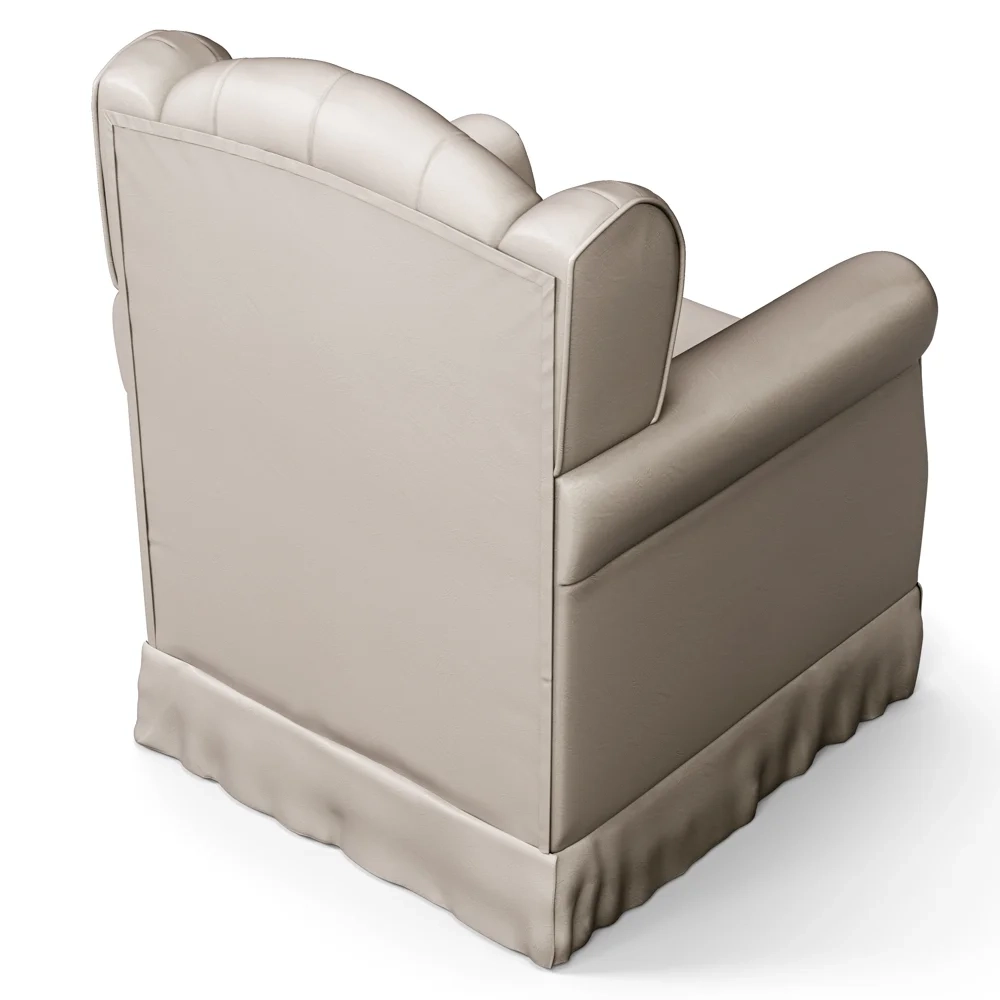 Poltrona de Amamentação Fixa com Puff Letícia Sintético Bege - Phoenix