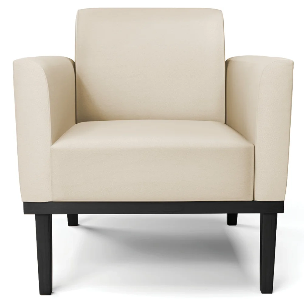 Poltrona Base Madeira Preto Kit 2 Maressa Sintético Bege - Ibiza