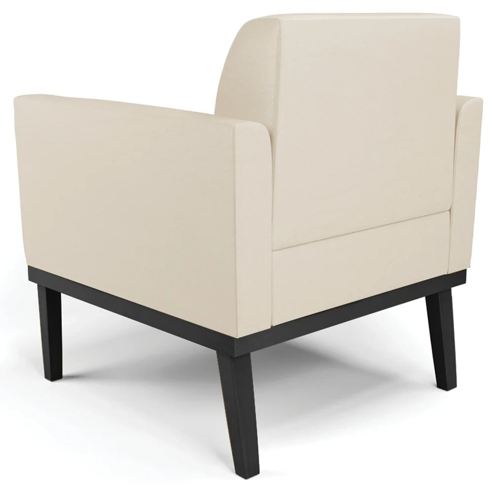 Poltrona Base Madeira Preto Kit 2 Maressa Sintético Bege - Ibiza