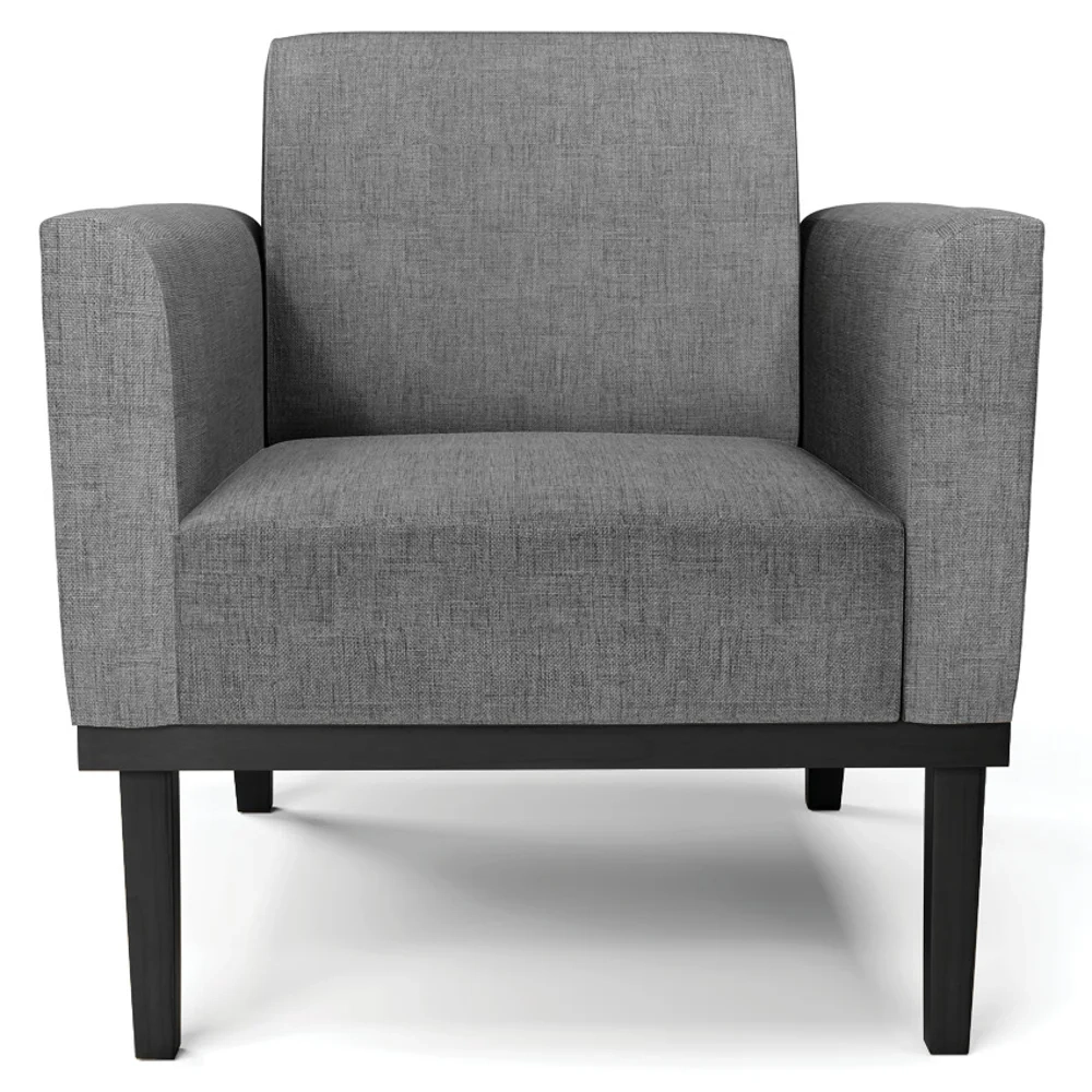 Poltrona Decorativa Base Madeira Preto Maressa Linho Grafite - Ibiza