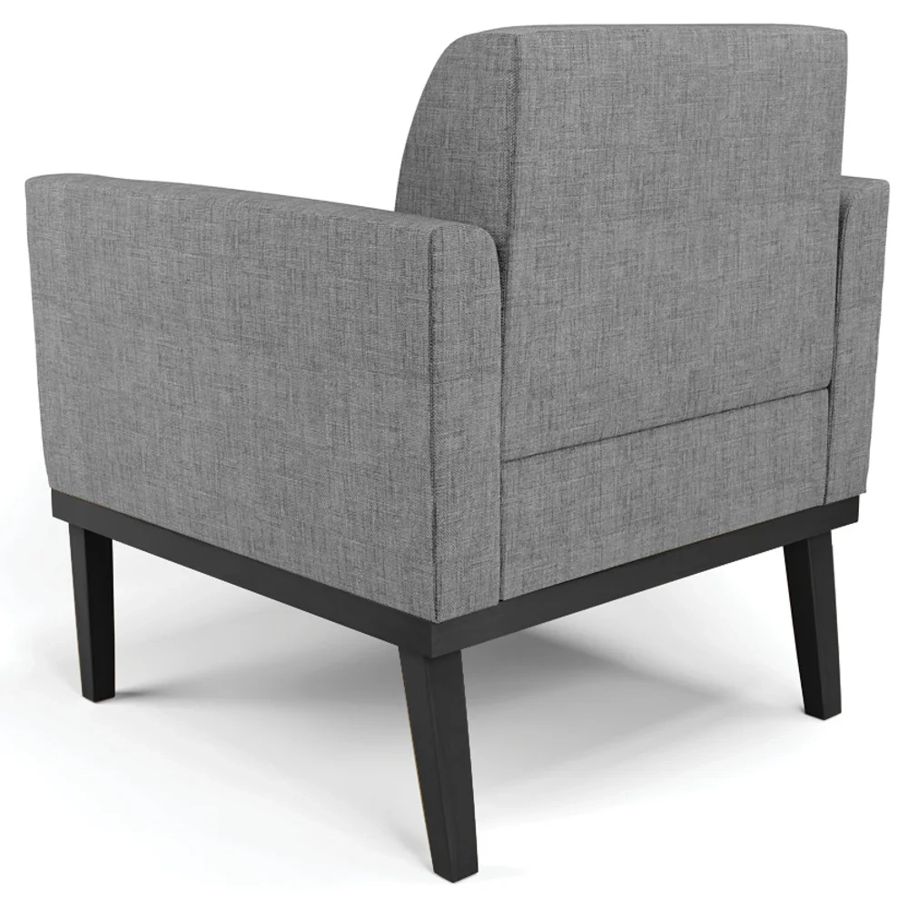 Poltrona Decorativa Base Madeira Preto Maressa Linho Grafite - Ibiza