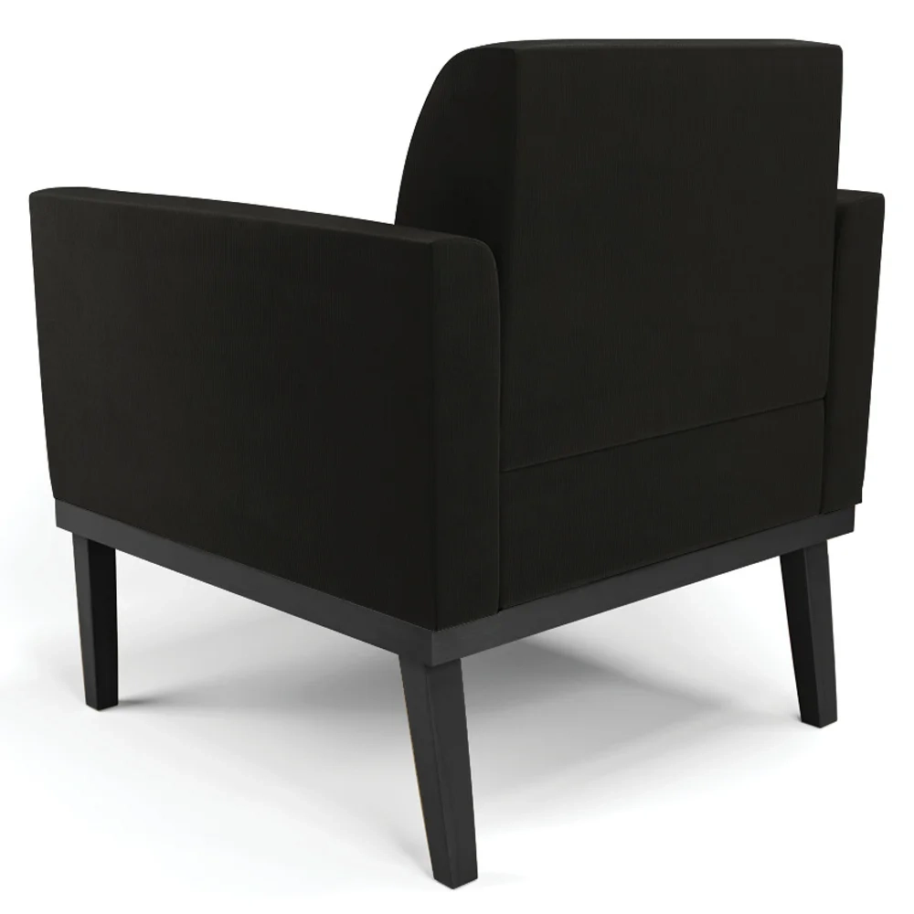 Poltrona Decorativa Base Madeira Preto Maressa Suede Preto - Ibiza