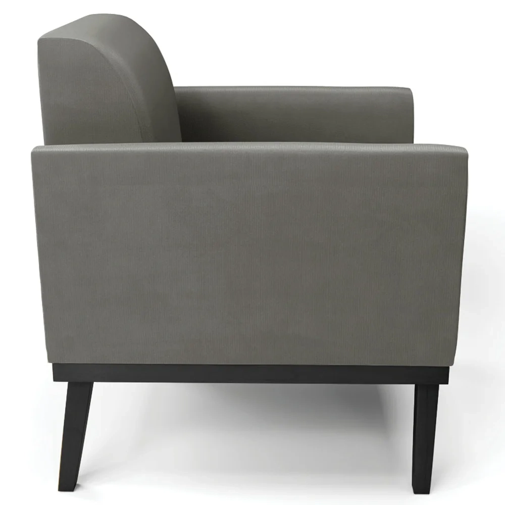 Poltrona Base Madeira Preto Kit 2 Maressa Suede Grafite - Ibiza