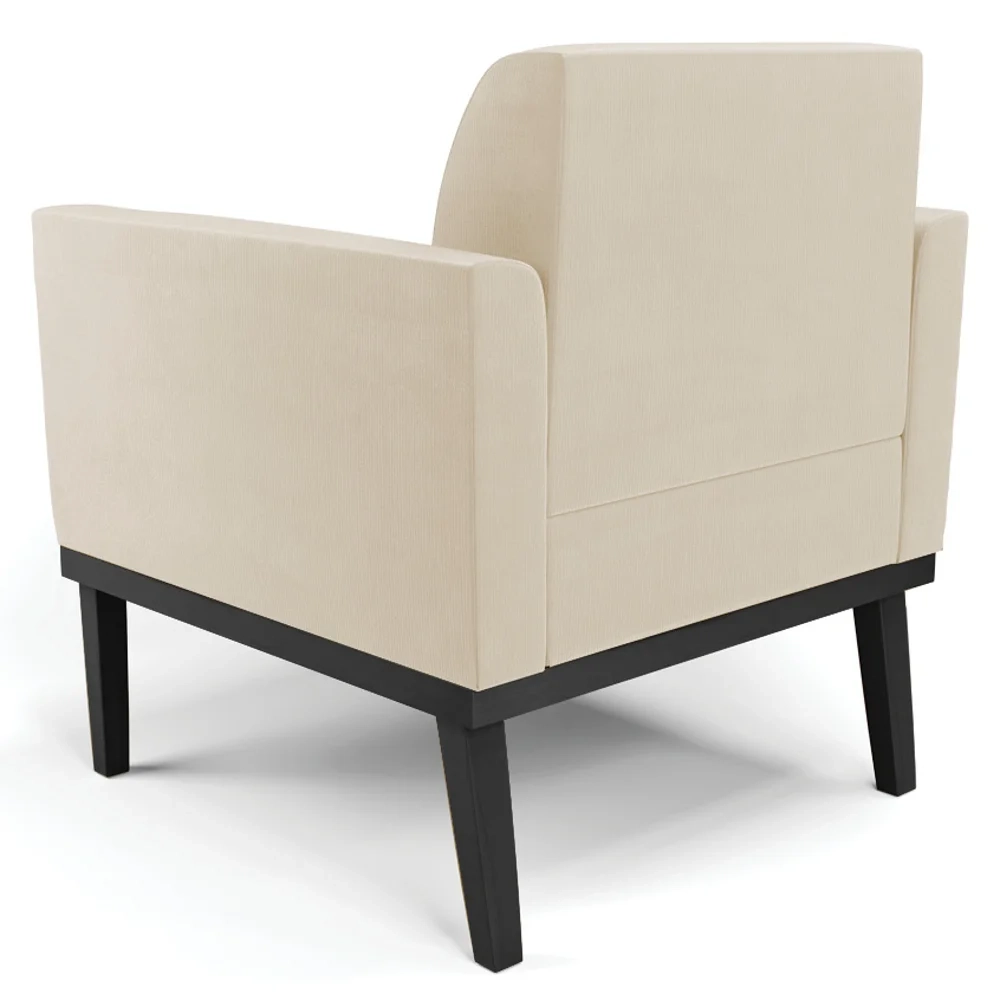 Poltrona Base Madeira Preto Kit 2 Maressa Suede Bege - Ibiza