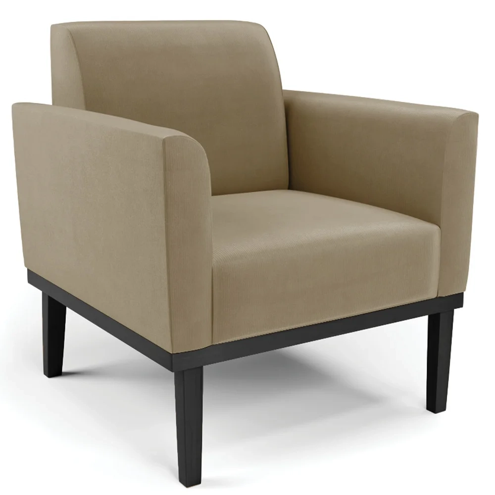 Poltrona Base Madeira Preto Kit 2 Maressa Suede Marrom RT - Ibiza