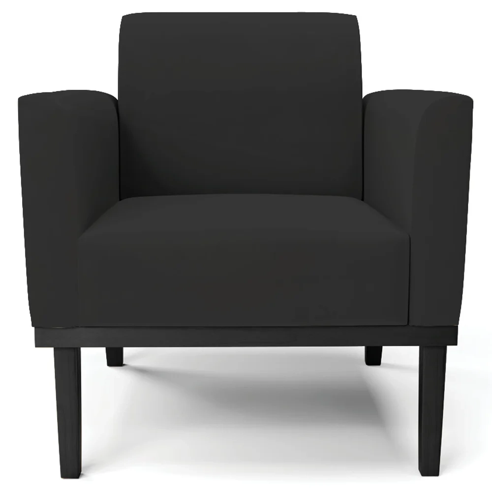 Poltrona Decorativa Base Madeira Preto Maressa Veludo Preto- Ibiza