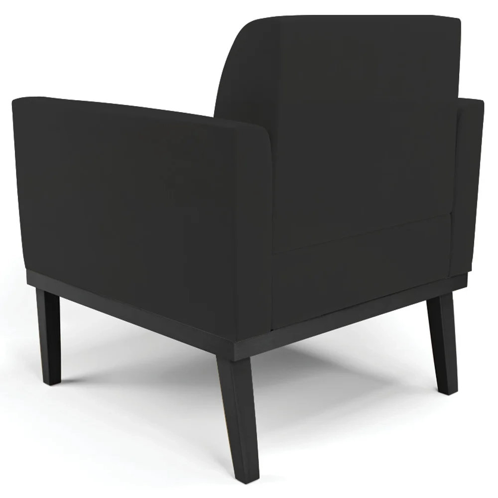 Poltrona Decorativa Base Madeira Preto Maressa Veludo Preto- Ibiza